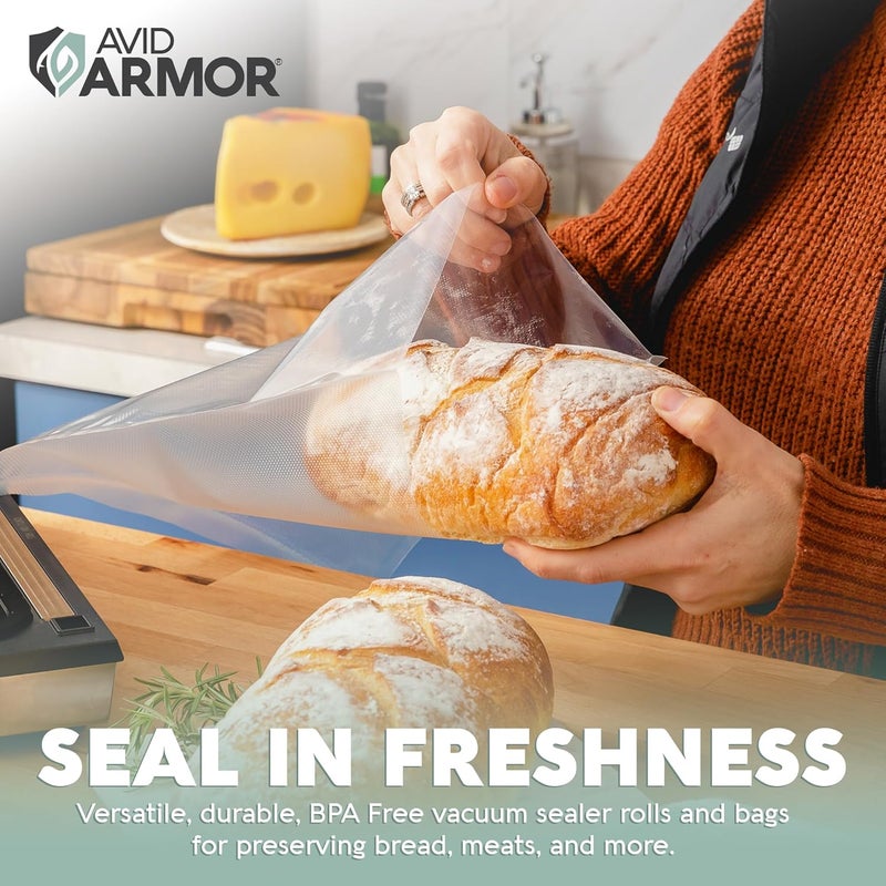 Avid Armor Vacuum Sealer Bags & Rolls – Heavy Duty, BPA-Free, Pre-Cut & Custom-Sized for Food Storage, Meal Prep & Sous Vide – 20 Pint, 30 Quart, 2 Rolls (11"x20ft), 1 Roll (8"x20ft) - Image 4